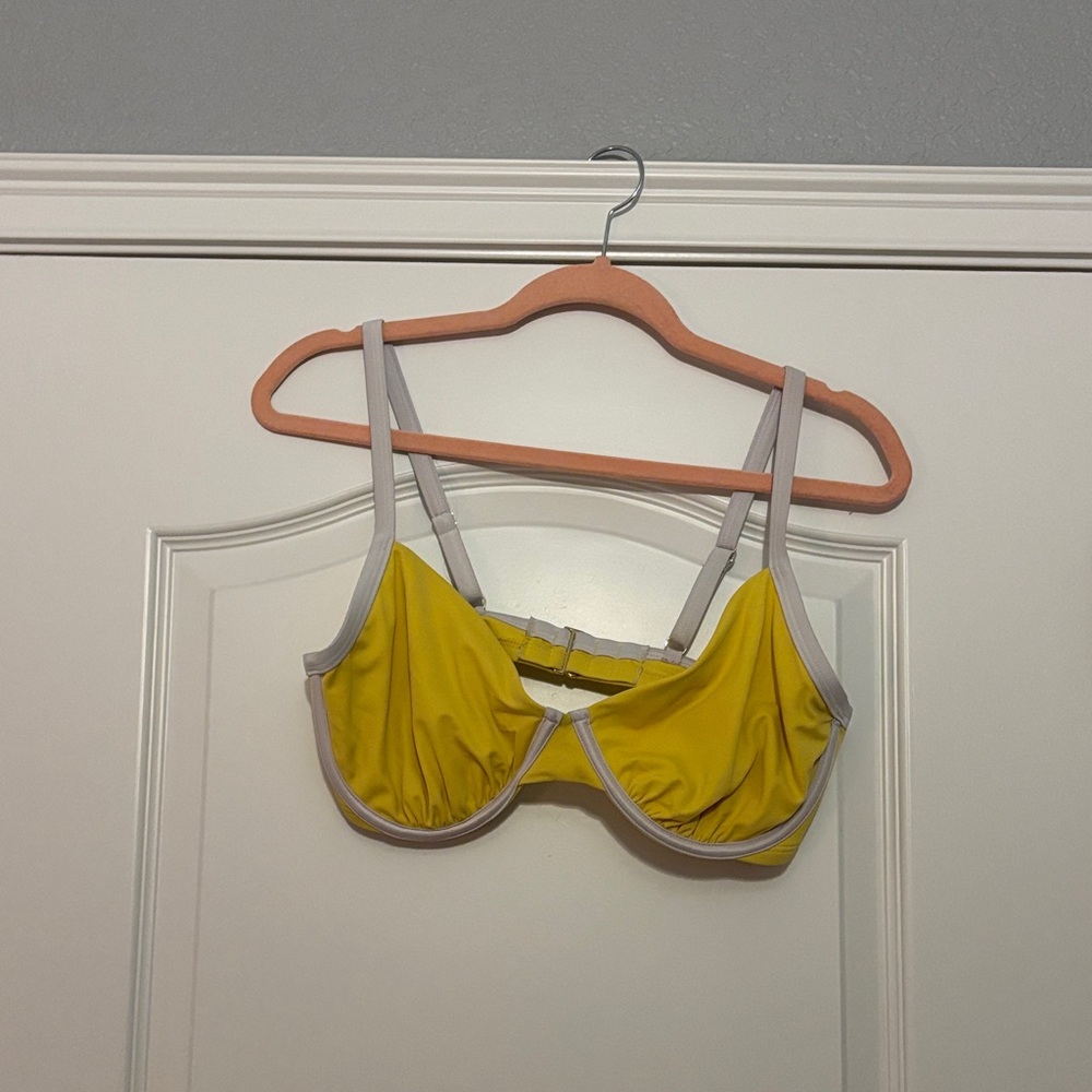 Wildflowers Yellow and Gray Bikini Top